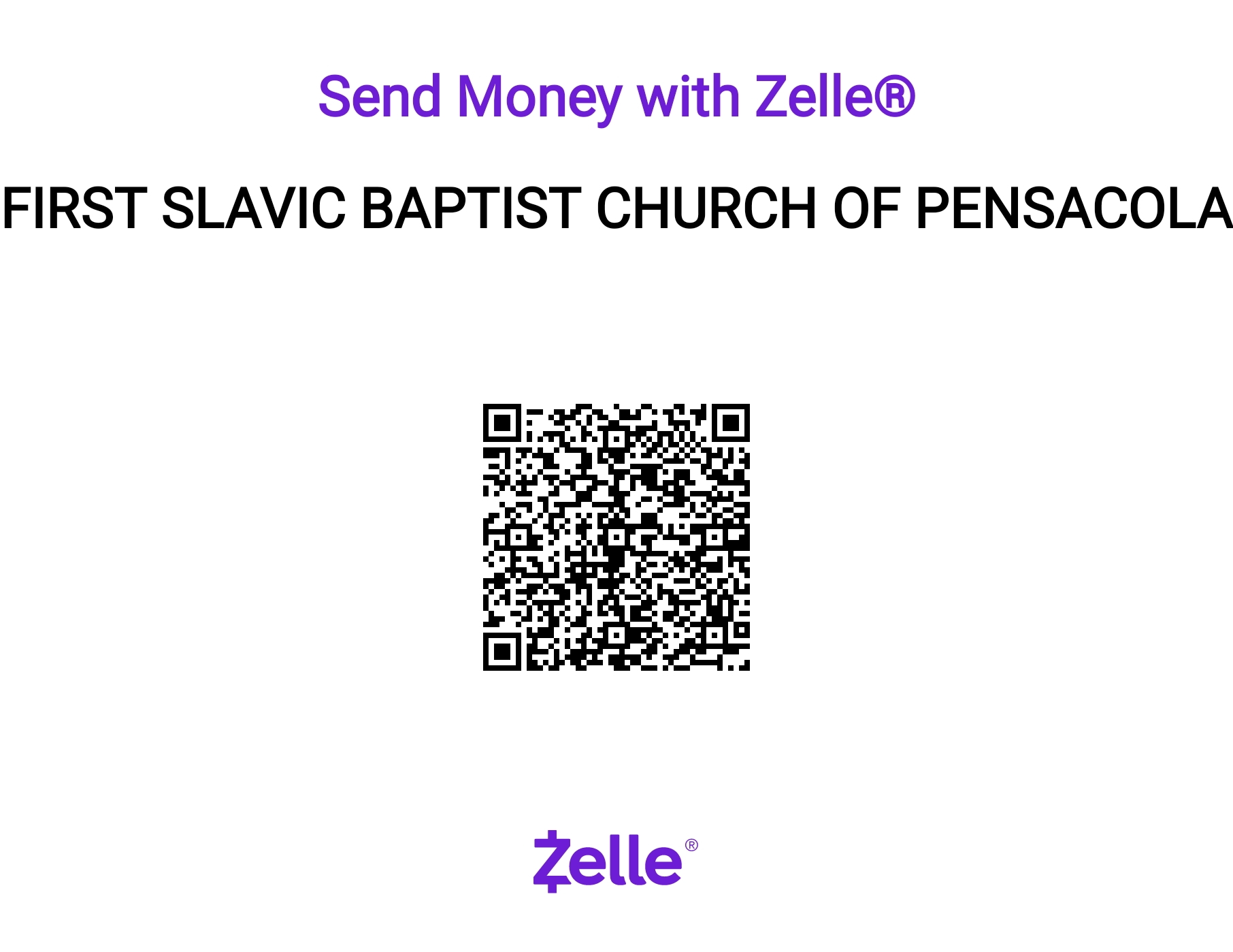 Zelle QR Code for donations