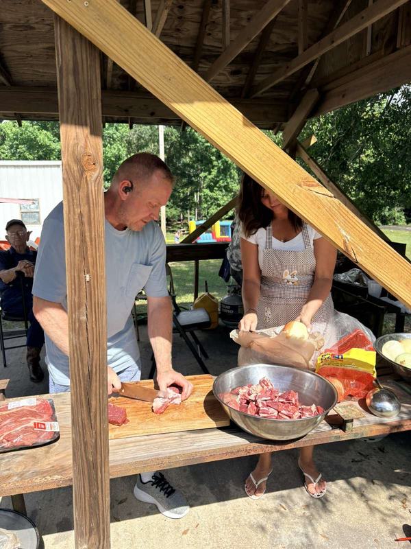 Preparing the picnic feast