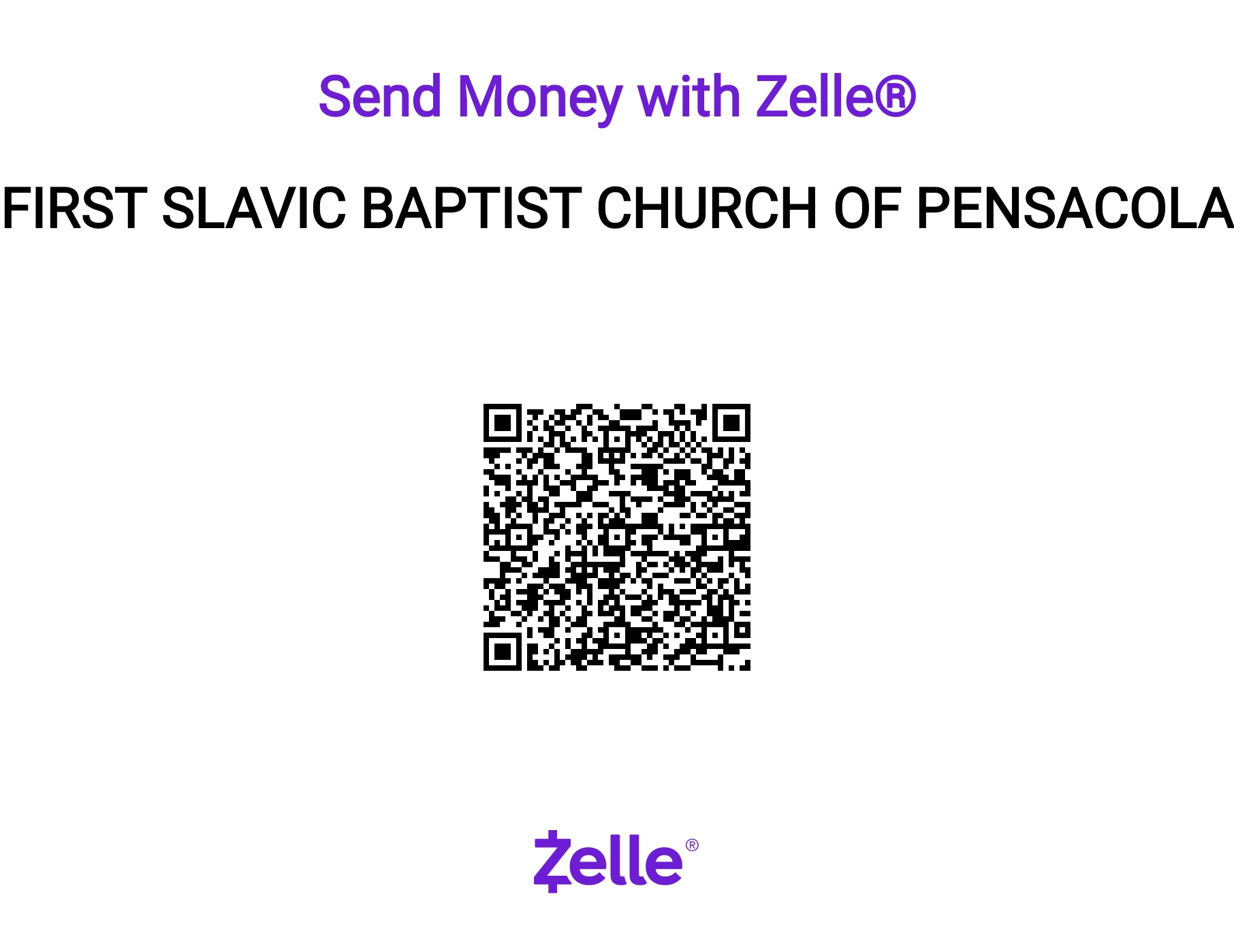 Zelle QR Code for donations