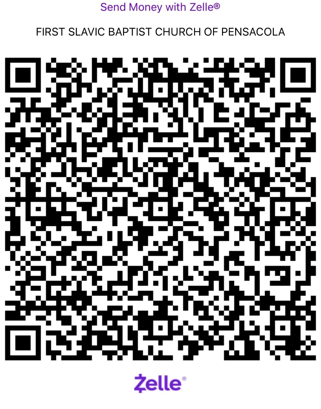 Zelle QR Code for donations